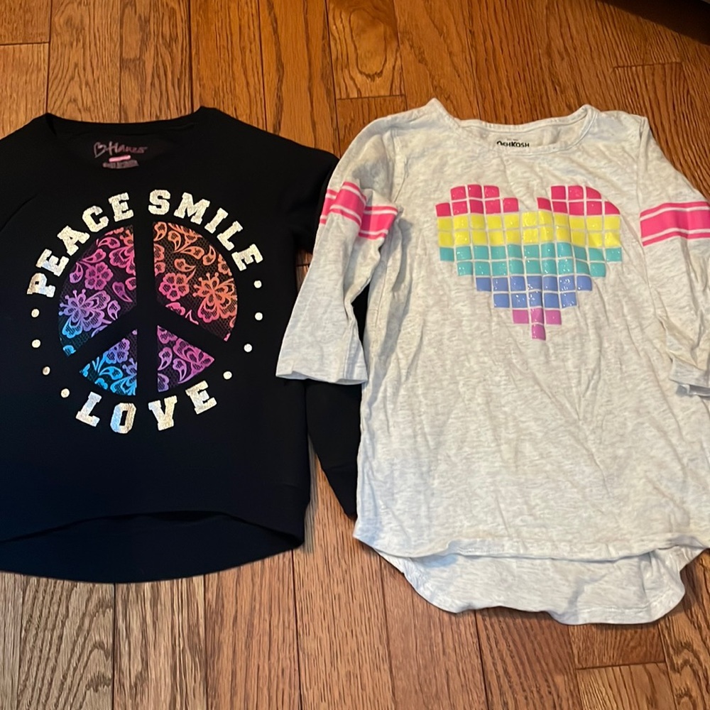 2 Girls Shirts Oshkosh B’gosh & Hanes